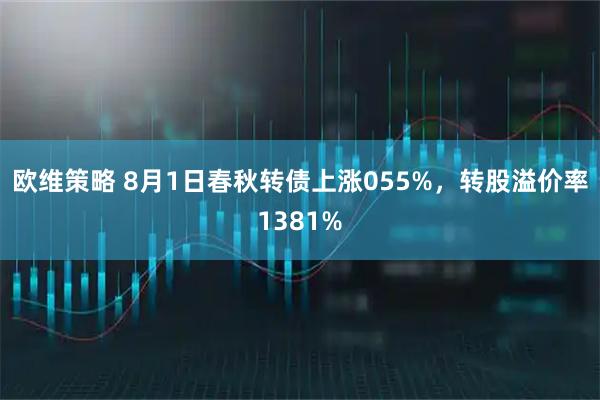 欧维策略 8月1日春秋转债上涨055%，转股溢价率1381%